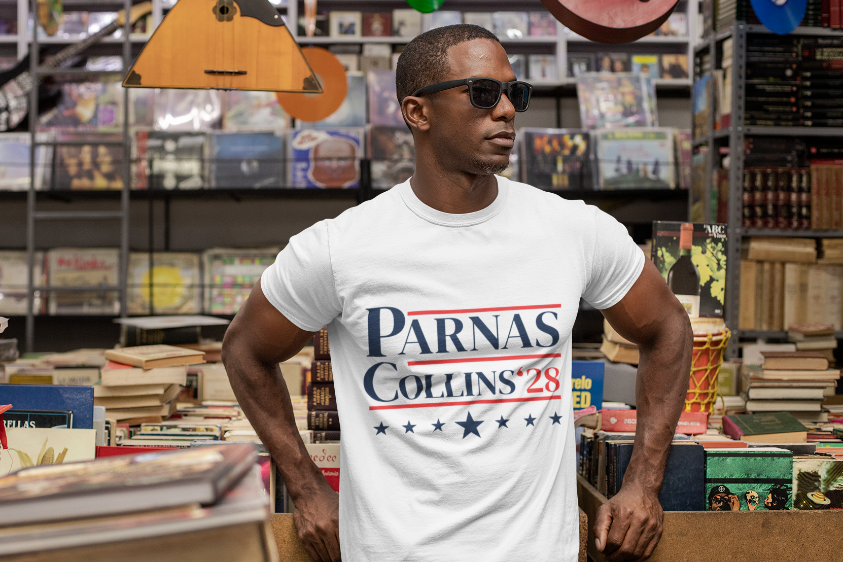Parnas Collins '28 Tee | Political Campaign Shirt, Patriotic Stars & Stripes Design