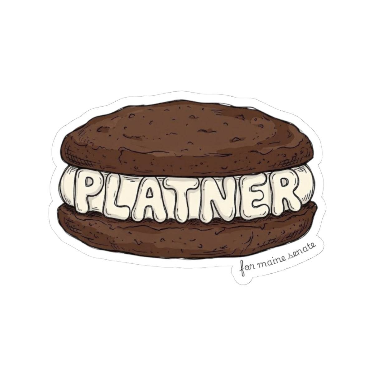 Platner for Maine Senate Sticker · Whoopie Pie