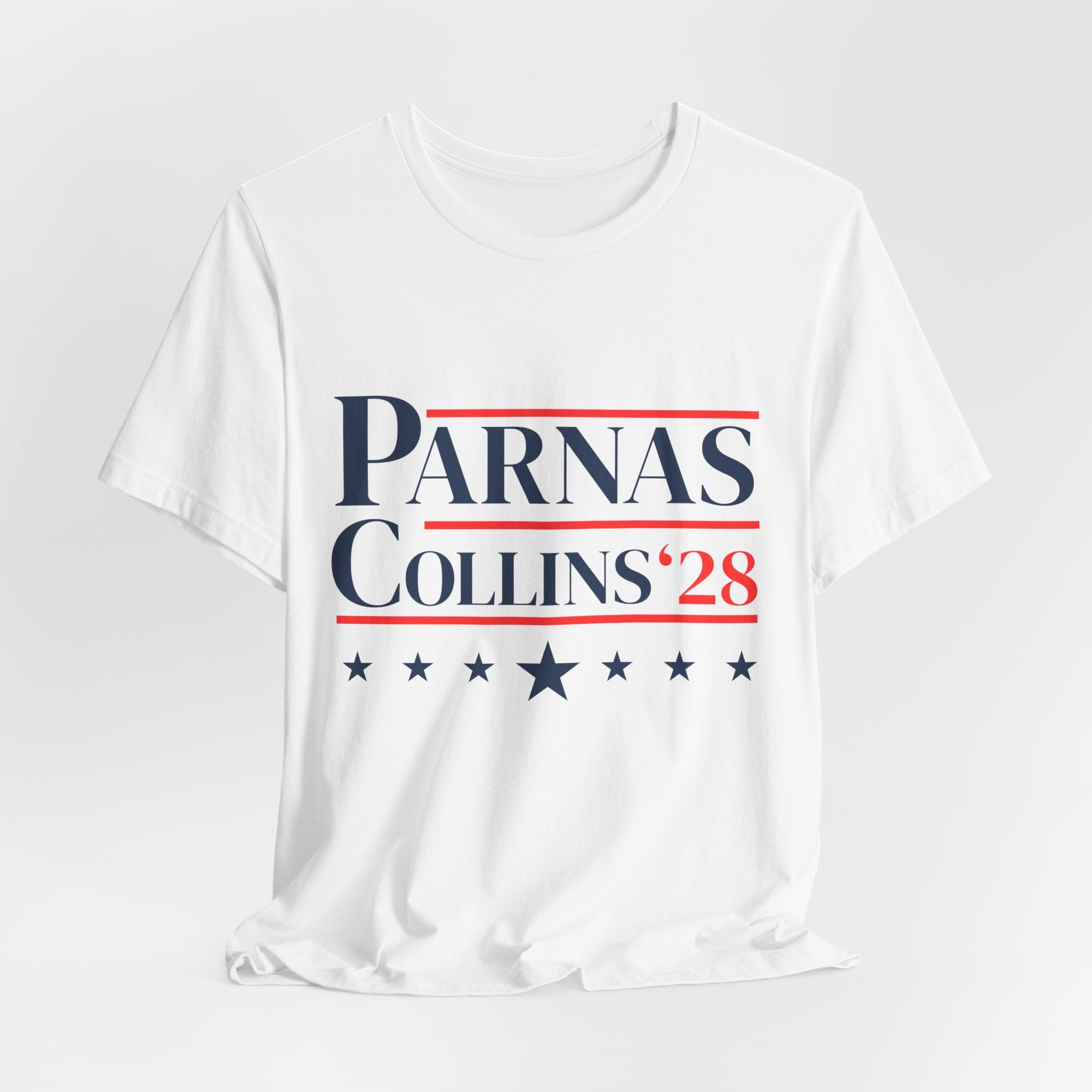 Parnas Collins '28 Tee | Political Campaign Shirt, Patriotic Stars & Stripes Design
